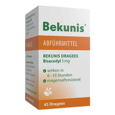BEKUNIS Dragees Bisakodil 5 mg enterijsko obložene tablete, 45 kosov
