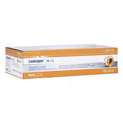 LEUKOPOR 2,5 cmx5 m, 12 kosov LEUKOPOR 2,5 cmx5 m, 12 kosov