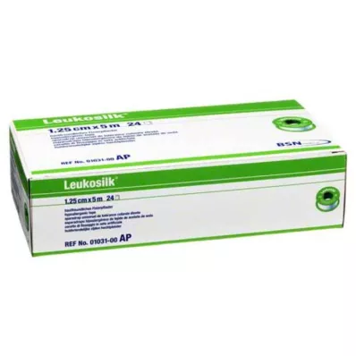 LEUKOSILK 1,25 cmx5 m, 24 kosov LEUKOSILK 1,25 cmx5 m, 24 kosov
