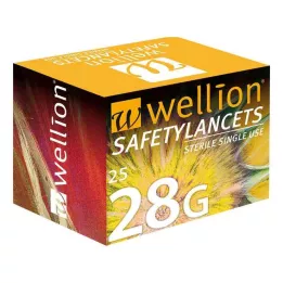 WELLION Safetylancets 28 G za enkratno uporabo, 25 kosov