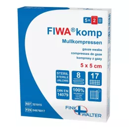 MULLKOMPRESSEN 5x5 cm sterilni 8-kratni, 5X2 kosov