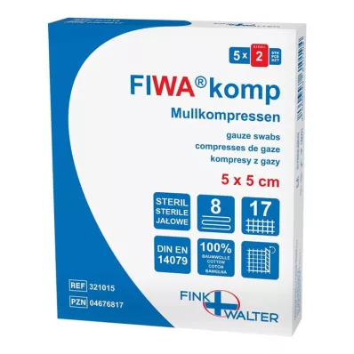 MULLKOMPRESSEN 5x5 cm sterilni 8-kratni, 5X2 kosov MULLKOMPRESSEN 5x5 cm sterilni 8-kratni, 5X2 kosov