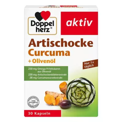 DOPPELHERZ Artičoka + oljčno olje + kurkuma, 30 kapsul DOPPELHERZ Artičoka + oljčno olje + kurkuma, 30 kapsul