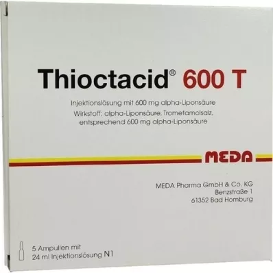 THIOCTACID 600 T raztopina za injiciranje, 5X24 ml