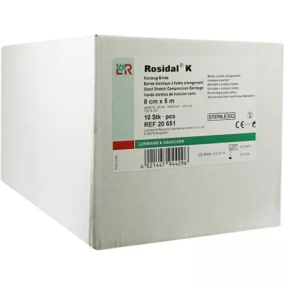 Rosidal K bandaža 8cmx5m steri, 10 kos