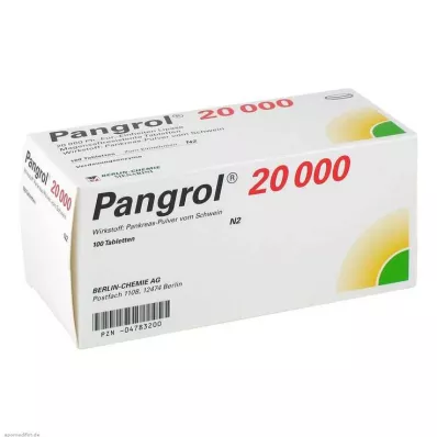 Pangrol 20000 gastrorezistentne tablete, 100 kosov Pangrol 20000 gastrorezistentne tablete, 100 kosov