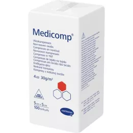 MEDICOMP Netkani komp. nesterilni 5x5 cm 4-slojni, 100 kosov