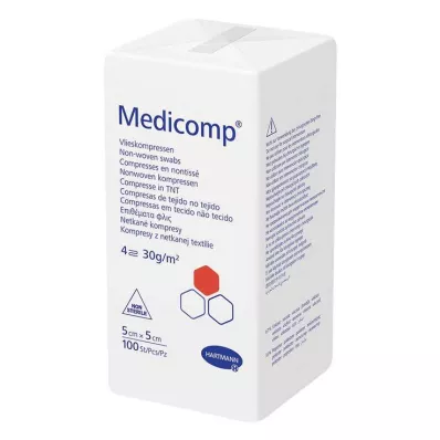 MEDICOMP Netkani komp. nesterilni 5x5 cm 4-slojni, 100 kosov