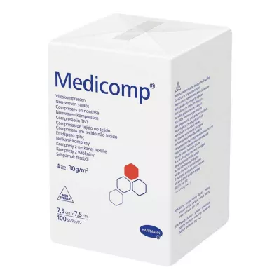 MEDICOMP Netkani komp. nesterilni 7,5x7,5 cm, 4-slojni, 100 kosov MEDICOMP Netkani komp. nesterilni 7,5x7,5 cm, 4-slojni, 100 kosov
