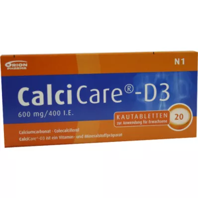 CALCICARE D3 žvečljive tablete, 20 kapsul