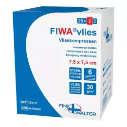 VLIESKOMPRESSEN 7,5x7,5 cm sterilni 6-kratni, 25X2 kosov