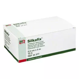 SILKAFIX Sponka 2,5 cm x 5 m z jedrom iz kartona, 12 kosov