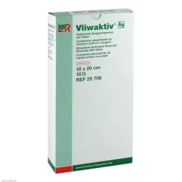 VLIWAKTIV AG Vpojna blazinica iz aktivnega oglja s srebrom 10x20 cm, 10 kosov