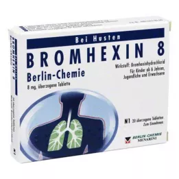 BROMHEXIN 8 obloženih tablet Berlin Chemie, 20 kosov