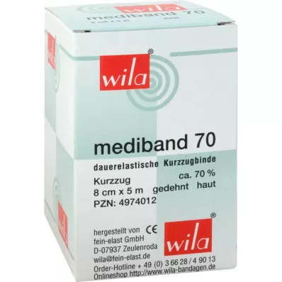 MEDIBAND 70 Kratek raztegljiv povoj 8 cmx5 m kožne barve, 1 kos