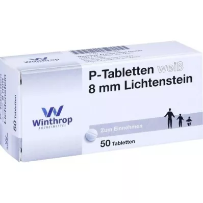 P TABLETTEN bela 8 mm, 50 kosov