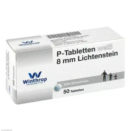 P TABLETTEN bela 8 mm, 50 kosov
