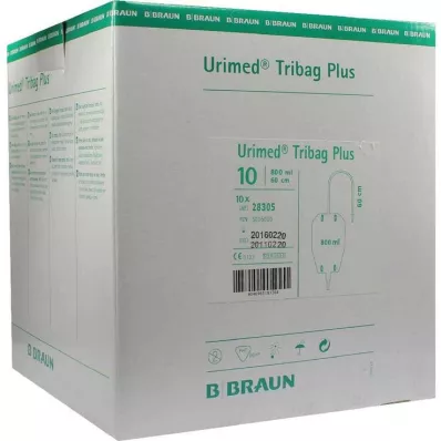 URIMED Tribag Plus vrečka za urinske noge 800ml 60cm sterilna, 10 kosov URIMED Tribag Plus vrečka za urinske noge 800ml 60cm sterilna, 10 kosov