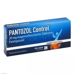 PANTOZOL Control 20 mg enterično obložene tablete, 7 kosov