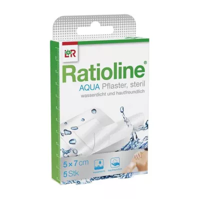 RATIOLINE aqua Shower Plaster Plus 5x7 cm sterilen, 5 kosov RATIOLINE aqua Shower Plaster Plus 5x7 cm sterilen, 5 kosov