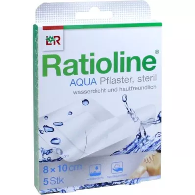 RATIOLINE aqua Shower Plaster Plus 8x10 cm sterilen, 5 kosov