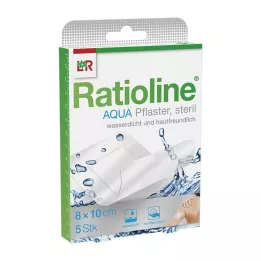 RATIOLINE aqua Shower Plaster Plus 8x10 cm sterilen, 5 kosov