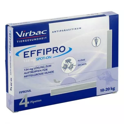 EFFIPRO 134 mg raztopine za kapljanje na srednje velikega psa, 4 kosi