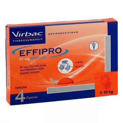EFFIPRO 67 mg raztopina za kapljanje majhnim psom, 4 kosi