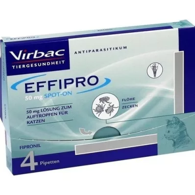 EFFIPRO 50 mg raztopina za instilacijo za mačke, 4 kosi