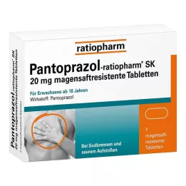 PANTOPRAZOL-ratiopharm SK 20 mg enterijsko obložene tablete, 7 kosov