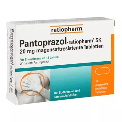 PANTOPRAZOL-ratiopharm SK 20 mg enterijsko obložene tablete, 14 kosov