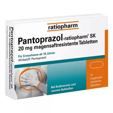 PANTOPRAZOL-ratiopharm SK 20 mg enterijsko obložene tablete, 14 kosov