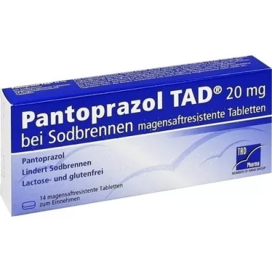 PANTOPRAZOL TAD 20 mg b.Sodbrenn. tablete za želodčni sok, 14 kosov