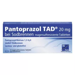 PANTOPRAZOL TAD 20 mg b.Sodbrenn. tablete za želodčni sok, 14 kosov