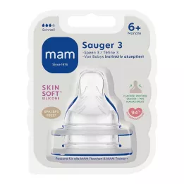 MAM Silikonski cucelj velikosti 3 6+ mesecev, 2 kosa