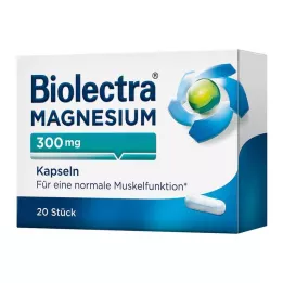 BIOLECTRA Magnezij 300 mg kapsule, 20 kosov