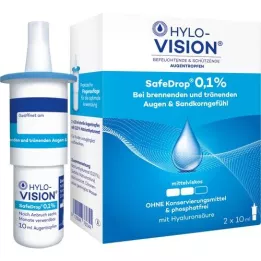 HYLO-VISION SafeDrop 0,1 % kapljice za oči, 2X10 ml