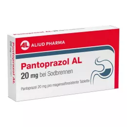 PANTOPRAZOL AL 20 mg za zgago, tablete za želodčni sok, 14 kosov