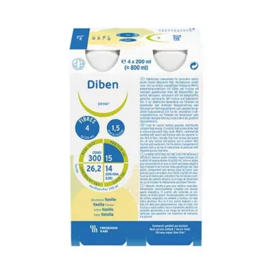 DIBEN DRINK Vanilija 1,5 kcal/ml, 4X200 ml