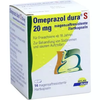 OMEPRAZOL dura S 20 mg enterično obložene trde kapsule, 14 kosov