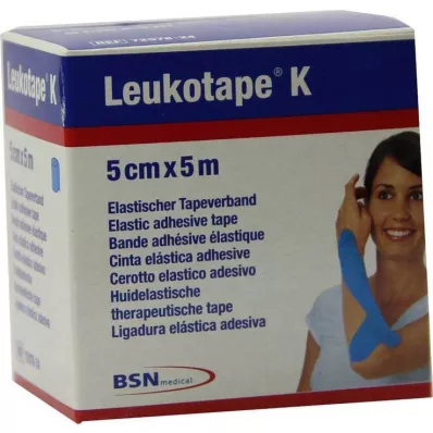 Leukotape K 5cm svetlo moder, 1 kos