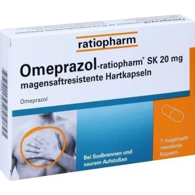 OMEPRAZOL-ratiopharm SK 20 mg trde kapsule z želodčnim sokom, 7 kosov