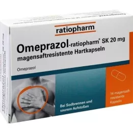 OMEPRAZOL-ratiopharm SK 20 mg trde kapsule z želodčnim sokom, 14 kosov