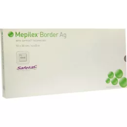 MEPILEX Obloga iz pene Border Ag 10x20 cm, sterilna, 5 kosov
