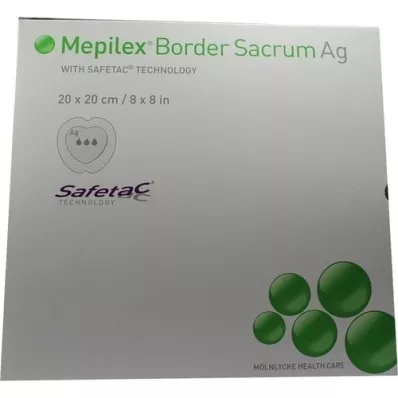 MEPILEX Obloga iz pene Border Sacrum Ag, 20x20 cm, sterilna, 5 kosov