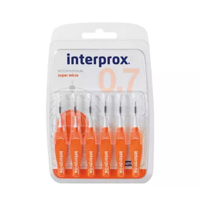 INTERPROX super mikro oranžne medzobne ščetke, 6 kosov