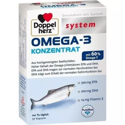 DOPPELHERZ Koncentratni sistem kapsul Omega-3, 30 kosov