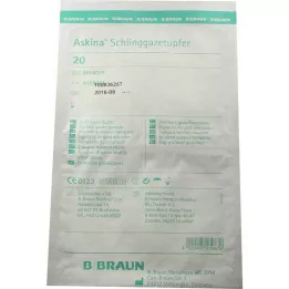 ASKINA Tampon iz gaze v prevezi, zelena sliva, sterilen, 20 kosov