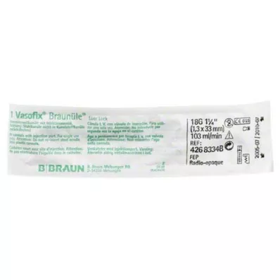 VASOFIX Rjava igla 18 G 33 mm zelena/bela, 1 kos