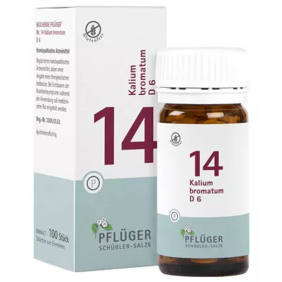 Biokemija Pflueger 14 kalijev bromat.D 6 tablet, 100 kos Biokemija Pflueger 14 kalijev bromat.D 6 tablet, 100 kos
